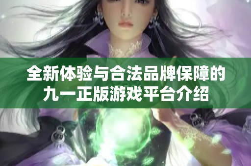 全新體驗(yàn)與合法品牌保障的九一正版游戲平臺(tái)介紹
